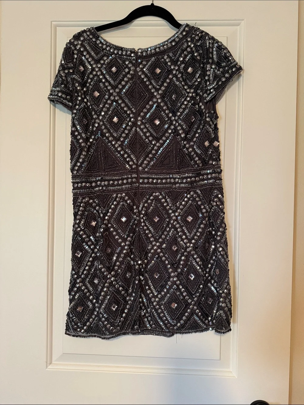 Adrianna Papell Grey Beaded Mini Dress - Picture 5 of 8